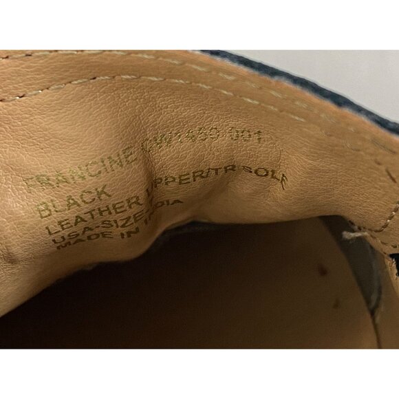 Crevo Francine Black Leather Chunky Loafers Womens 7 Lug Sole Academia Platform - Picture 5 of 16